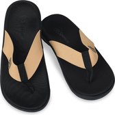 Spenco - Slippers Yumi Pure dames - Black/Tan - Schoenmaat: 40 (25.5 cm)