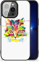 GSM Hoesje iPhone 13 Pro Mobiel TPU Hardcase met Zwarte rand Cat Color