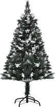 Kunstkerstboom 1,2 mgedompeld in sneeuw design 222 takken vlamvertragend PVC donkergroen Ø60 x 120 cm