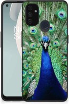 GSM Hoesje OnePlus Nord N100 Siliconen Back Cover met Zwarte rand Pauw