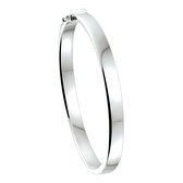 The Jewelry Collection Bangle Scharnier 6 X 60mm Vlakke Buis - Zilver