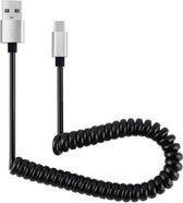 Universele 90 Centimeter Rekbare USB-C Krulsnoer Kabel  Grijs 96484