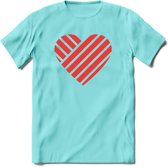 Valentijn Hart T-Shirt | Grappig Valentijnsdag Cadeautje voor Hem en Haar | Dames - Heren - Unisex | Kleding Cadeau | - Licht Blauw - M