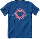 Valentijn Hart T-Shirt | Grappig Valentijnsdag Cadeautje voor Hem en Haar | Dames - Heren - Unisex | Kleding Cadeau | - Donker Blauw - S