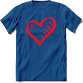 Valentijn Hart T-Shirt | Grappig Valentijnsdag Cadeautje voor Hem en Haar | Dames - Heren - Unisex | Kleding Cadeau | - Donker Blauw - XXL