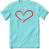 Valentijn Hart T-Shirt | Grappig Valentijnsdag Cadeautje voor Hem en Haar | Dames - Heren - Unisex | Kleding Cadeau | - Licht Blauw - L