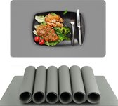 BOTC Siliconen Placemat  - Placemats Kunststof - Placemat Set 2 stuks - 30x40 cm - grijs
