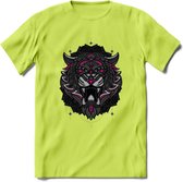 Tijger - Dieren Mandala T-Shirt | Roze | Grappig Verjaardag Zentangle Dierenkop Cadeau Shirt | Dames - Heren - Unisex | Wildlife Tshirt Kleding Kado | - Groen - 3XL