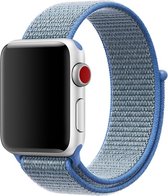 Mobigear Strap Nylon Bandje Geschikt voor Apple Watch SE (40mm) - Blauw