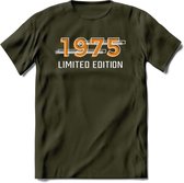 1975 Limited Edition T-Shirt | Goud - Zilver | Grappig Verjaardag en Feest Cadeau Shirt | Dames - Heren - Unisex | Tshirt Kleding Kado | - Leger Groen - XL