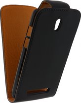 HTC Desire 500 Hoesje - Xccess - Serie - Kunstlederen Flipcase - Zwart - Hoesje Geschikt Voor HTC Desire 500
