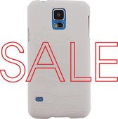 Samsung Galaxy S5 Plus Hoesje - Xccess - Croco Serie - Hard Kunststof Backcover - Neo White - Hoesje Geschikt Voor Samsung Galaxy S5 Plus