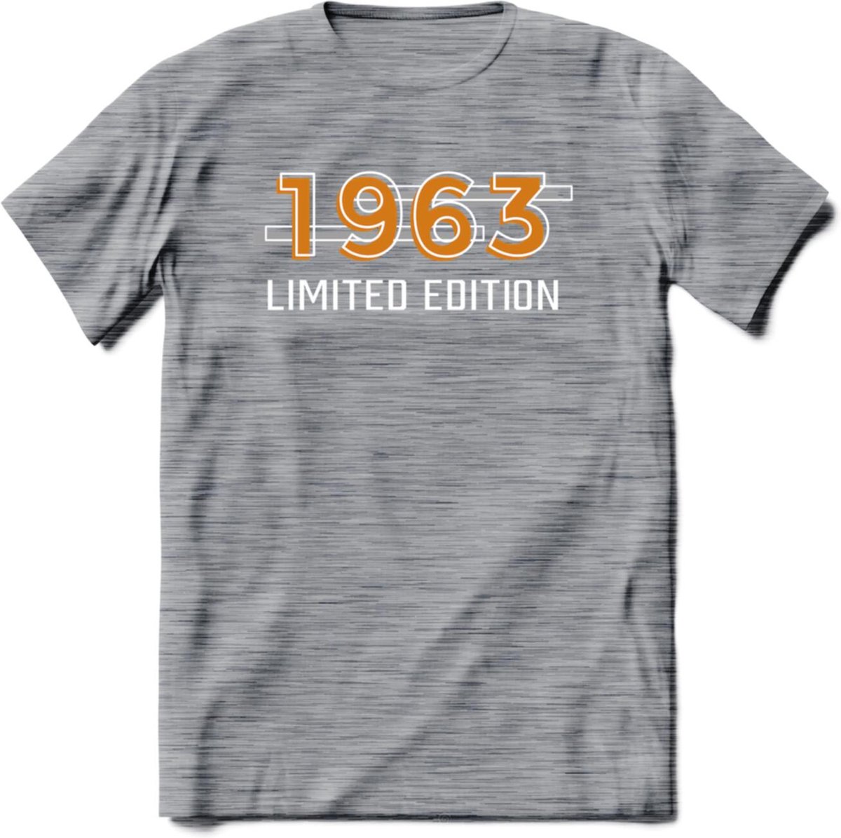 1963 Limited Edition T-Shirt | Goud - Zilver | Grappig Verjaardag en Feest Cadeau Shirt | Dames - Heren - Unisex | Tshirt Kleding Kado | - Donker Grijs - Gemaleerd - XXL