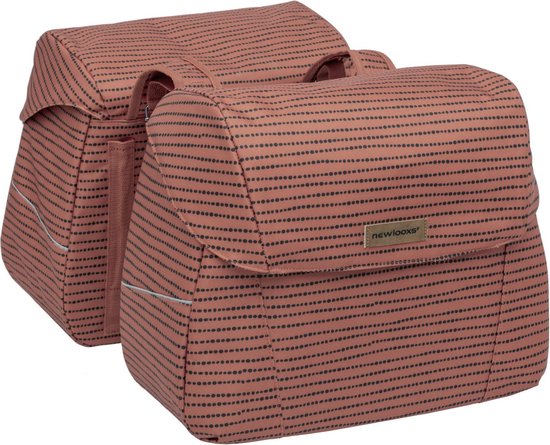 Double Sacoche De Vélo Robuste 40L - Imperméable, Avec Nombreux Compartiments - Design Fleur Rouge