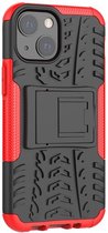 Peachy Shockproof TPU met stevig hoesje voor iPhone 13 mini - rood en zwart