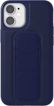CLCKR Gripcase Saffiano PU en TPU hoesje voor iPhone 12 mini - blauw