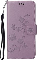 Peachy Wallet Bookcase kunstleer bloemen hoesje voor iPhone 13 Pro Max - paars