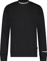 Purewhite -  Heren Regular Fit    Sweater  - Zwart - Maat XL