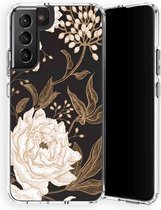 Selencia Zarya Fashion Extra Beschermende Backcover Samsung Galaxy S22 hoesje - Golden Flowers