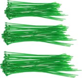 Setje van 150x stuks kabelbinders/tie-wraps groen 15-20-25 cm - Klussen/gereedschap - 3.6 mm breed