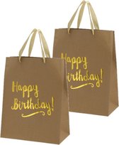 Set de 4 sacs cadeaux d'anniversaire en papier/sacs cadeaux Happy Birthday 27 x 34 x 15 cm - sacs cadeaux