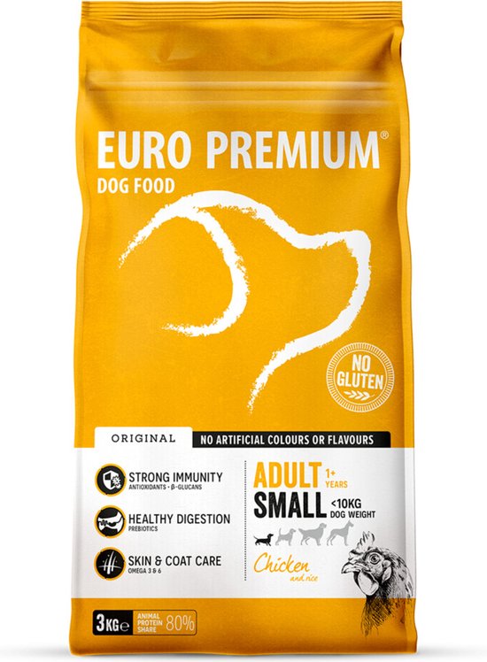 Euro Premium Adult Small Breed Chicken & Rice 3 kg - Hond