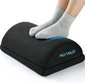 HUANUO Verstelbare voetensteun met 2 optionele voetkussens, anti-slip voetensteun voor kantoor, thuis, op reis