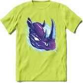 Dieren T-Shirt | Neushoorn shirt Heren / Dames | Wildlife rhino cadeau - Groen - 3XL
