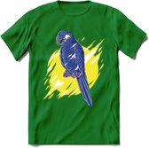 Dieren T-Shirt | Papegaai shirt Heren / Dames | Wildlife parrot cadeau - Donker Groen - XL