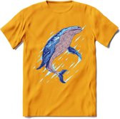 Dieren T-Shirt | Walvis shirt Heren / Dames | Wildlife whale cadeau - Geel - L