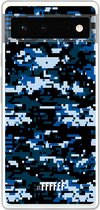 6F hoesje - geschikt voor Google Pixel 6 -  Transparant TPU Case - Navy Camouflage #ffffff