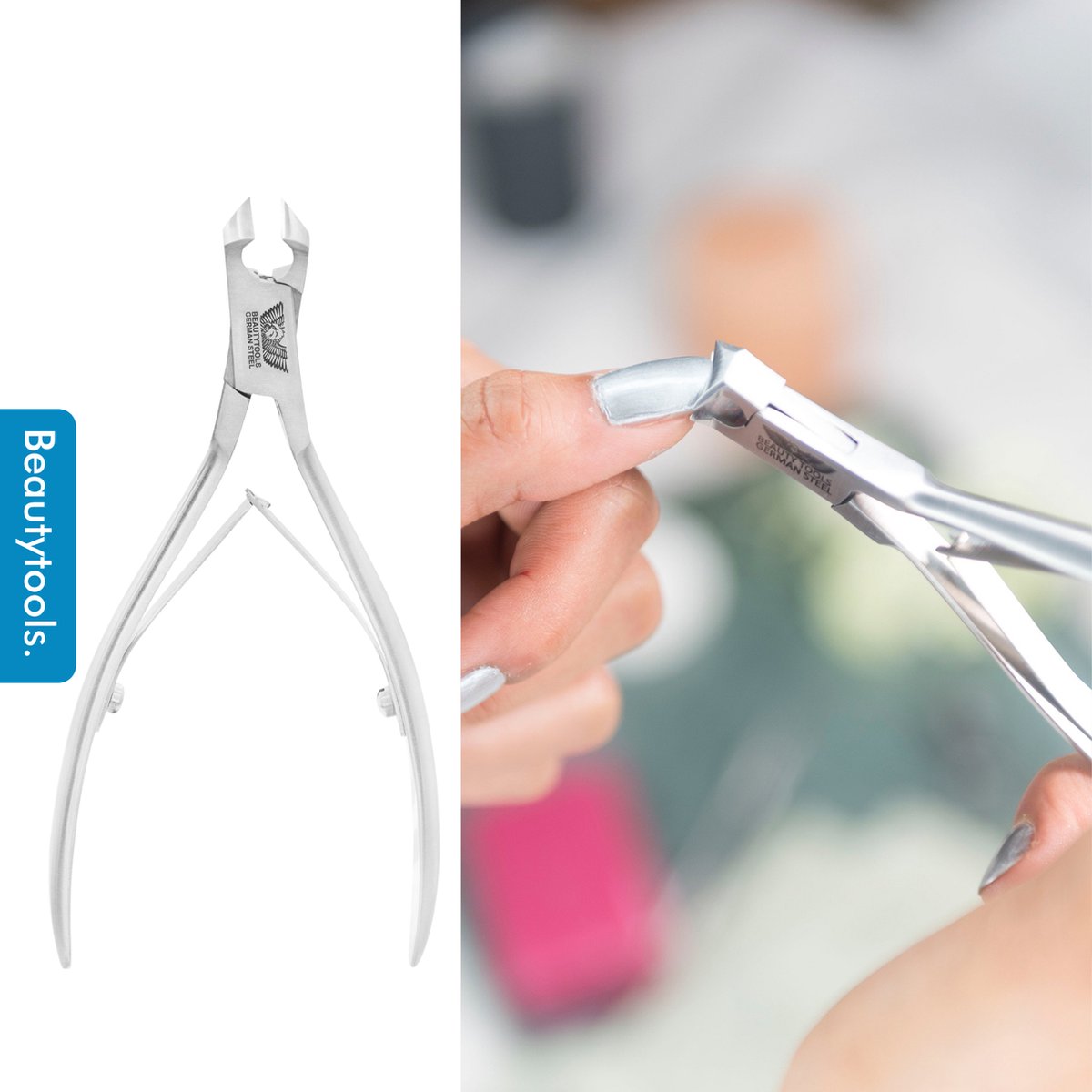 Goedkoopste BeautyTools Professionele Nagelknipper - Kopknipper / Dwarssnittang voor Teennagels, Handnagels en Nagelhoeken - Pedicure / Manicure tang - Gebogen Snijvlak 12 mm - INOX (NN-0126
