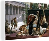 Canvas Schilderij Cleopatra laat gif proeven door ter dood veroordeelde gevangenen - Schilderij van Alexandre Cabanel - 60x40 cm - Wanddecoratie