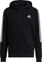 adidas Essentials Fleece Cut 3-Stripes Track Jacket GK9585, Mannen, Zwart, Sweatshirt, maat: 3XLT