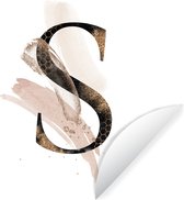 Cercle de papier peint - Aquarelle - Lettre - S - ⌀ 30 cm - Cercle mural - Autocollant - Sticker papier peint