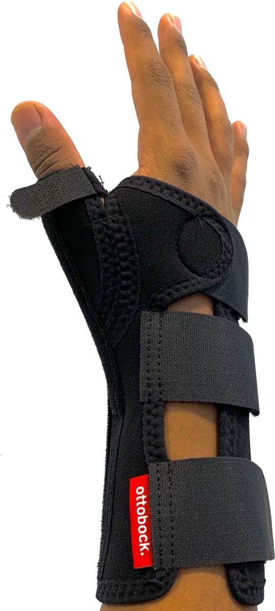Otto Bock Manu 3D Pollex Polsbrace 4146 Zwart-Links-Maat XXL: 20 - 22 cm