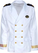 Widmann - Kapitein & Matroos & Zeeman Kostuum - Jas Kapitein Passagiersschip Luxe Cruise Man - Wit / Beige - XL - Carnavalskleding - Verkleedkleding