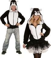 Widmann - Poes & Kat Kostuum - Cute Hoodie, Kat Kostuum - Zwart / Wit - Small / Medium - Carnavalskleding - Verkleedkleding