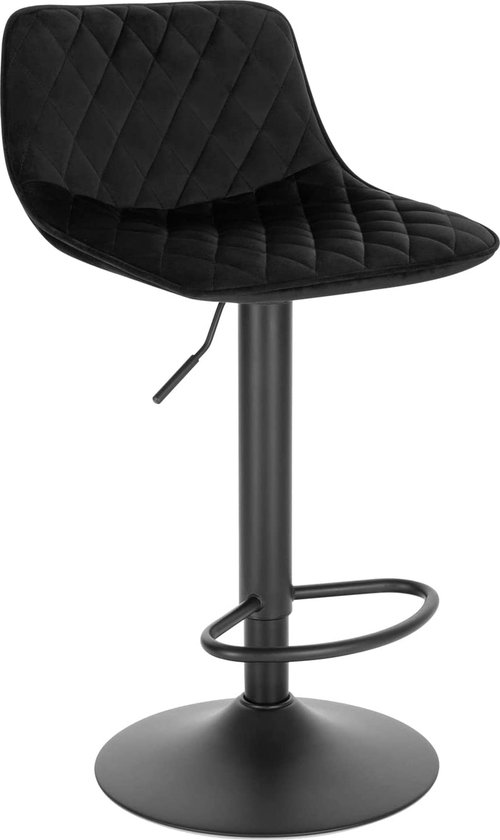 WOLTU Barkruk Set van 2, Barstoel, Keuken Hoge Stoel, met Rugleuning en Voetensteun, Fluweel, Metalen Frame, Zwart, BH296sz-2 WOLTU Barkruk Set van 2, Barstoel, Keuken Hoge Stoel, met Rugleuning en Voetensteun, Fluweel, Metalen Frame, Zwart, BH296sz-2
