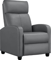 FURNIBELLA - Relaxstoel, televisiestoel, fauteuil met ligfunctie en verstelbare beensteun, Recliner enkele bank, kunstleer