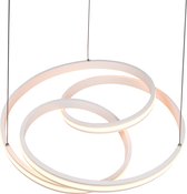 LED Hanglamp - Iona Yarino - 60W - Aanpasbare Kleur - Dimbaar - Rond - Mat Wit - Aluminium