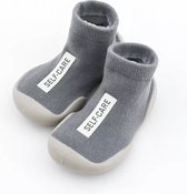 Baby Eerste Schoen | Anti Slip Babyschoen | Zachte Rubber Zool | 12-18 Maanden - Grijs