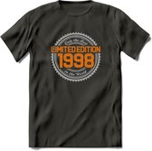 1998 Limited Edition Ring T-Shirt | Zilver - Goud | Grappig Verjaardag en Feest Cadeau Shirt | Dames - Heren - Unisex | Tshirt Kleding Kado | - Donker Grijs - M