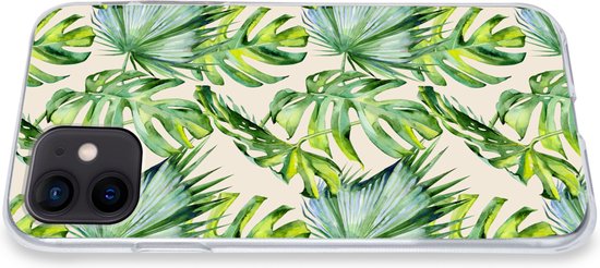 Coque iPhone 12 - Feuilles - Motifs - Monstera - Coque de téléphone en Siliconen