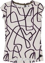 Levv meiden t-shirt Tamia aop White Grey Lines