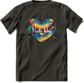 Pride Day | Pride T-Shirt | Grappig LHBTIQ+ / LGBTQ / Gay / Homo / Lesbi Cadeau Shirt | Dames - Heren - Unisex | Tshirt Kleding Kado | - Donker Grijs - XXL