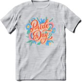 Pride Day | Pride T-Shirt | Grappig LHBTIQ+ / LGBTQ / Gay / Homo / Lesbi Cadeau Shirt | Dames - Heren - Unisex | Tshirt Kleding Kado | - Licht Grijs - Gemaleerd - M