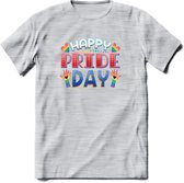 Pride Day | Pride T-Shirt | Grappig LHBTIQ+ / LGBTQ / Gay / Homo / Lesbi Cadeau Shirt | Dames - Heren - Unisex | Tshirt Kleding Kado | - Licht Grijs - Gemaleerd - M