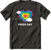 Pride Day | Pride T-Shirt | Grappig LHBTIQ+ / LGBTQ / Gay / Homo / Lesbi Cadeau Shirt | Dames - Heren - Unisex | Tshirt Kleding Kado | - Donker Grijs - XL