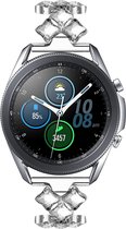 Steel diamond smartwatch bandje - geschikt voor Samsung Galaxy Watch 3 45mm / Galaxy Watch 1 46mm / Gear S3 Classic & Frontier - zilver